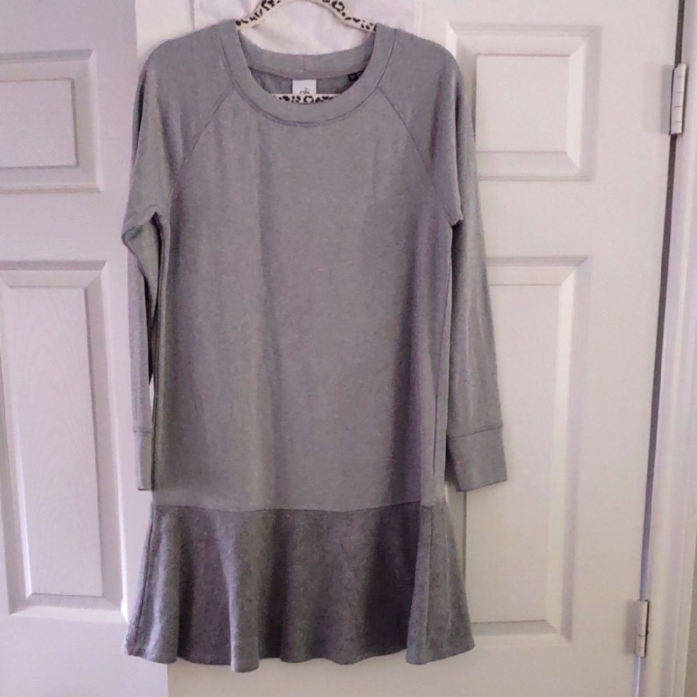 cabi 3459 Flashdance Dress Size Small Sweatshirt Heathered Peplum Bottom